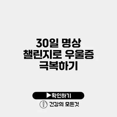 30일 명상 챌린지로 우울증 극복하기