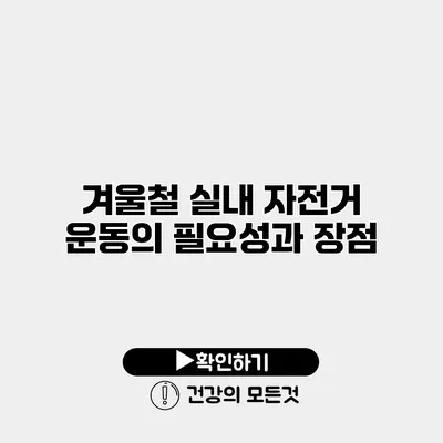 겨울철 실내 자전거 운동의 필요성과 장점