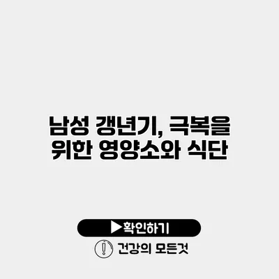 남성 갱년기, 극복을 위한 영양소와 식단