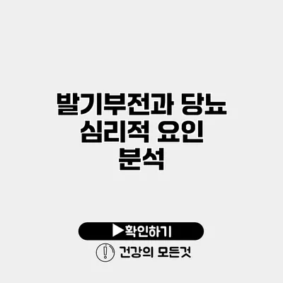 발기부전과 당뇨 심리적 요인 분석