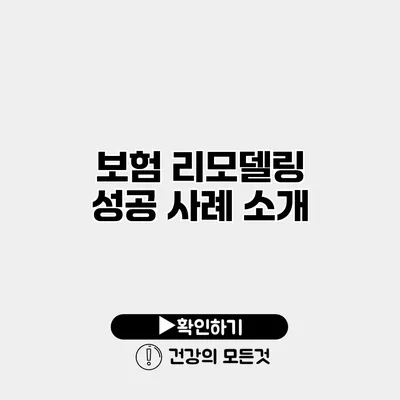 보험 리모델링 성공 사례 소개