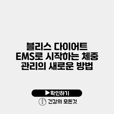 블리스 다이어트 EMS로 시작하는 체중 관리의 새로운 방법