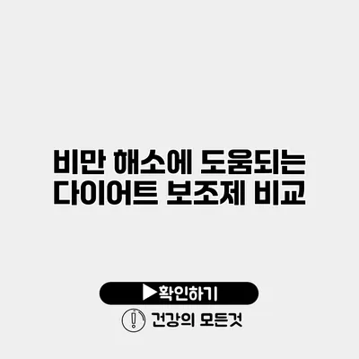 비만 해소에 도움되는 다이어트 보조제 비교