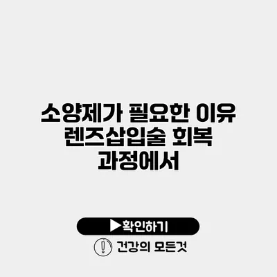 소양제가 필요한 이유 렌즈삽입술 회복 과정에서