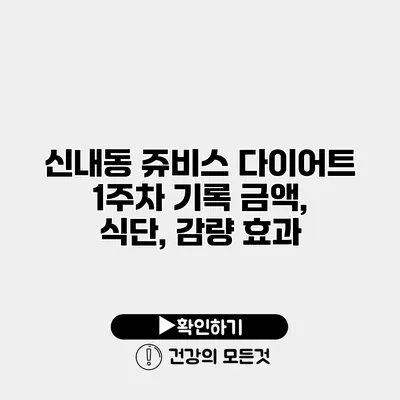 신내동 쥬비스 다이어트 1주차 기록 금액, 식단, 감량 효과