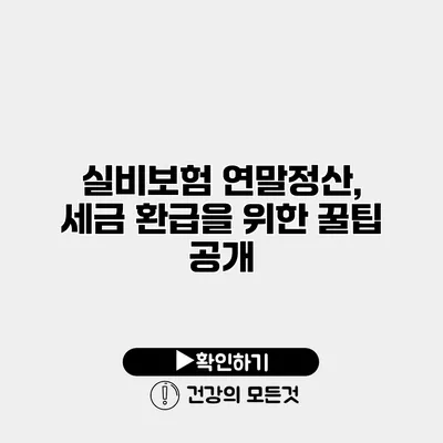 실비보험 연말정산, 세금 환급을 위한 꿀팁 공개