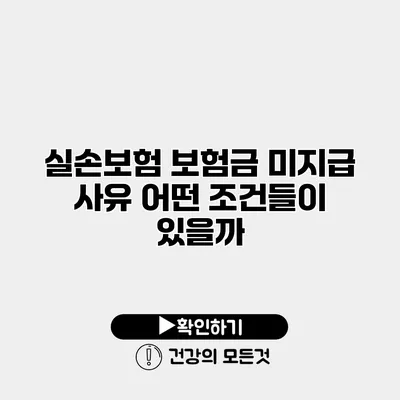 실손보험 보험금 미지급 사유 어떤 조건들이 있을까?