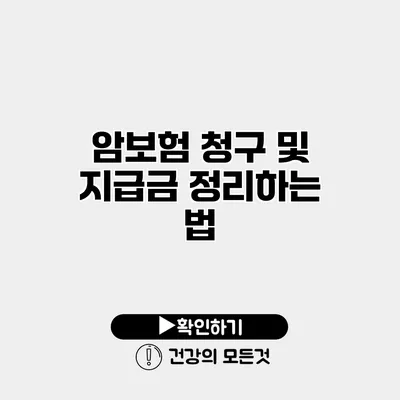 암보험 청구 및 지급금 정리하는 법