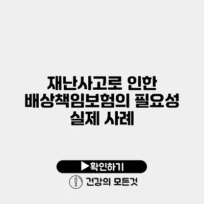 재난사고로 인한 배상책임보험의 필요성 실제 사례