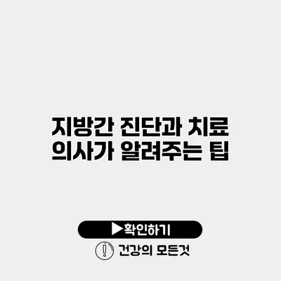 지방간 진단과 치료 의사가 알려주는 팁