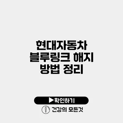 현대자동차 블루링크 해지 방법 정리