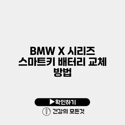 BMW X 시리즈 스마트키 배터리 교체 방법