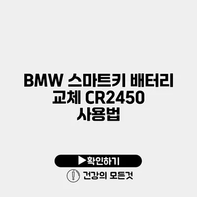 BMW 스마트키 배터리 교체 CR2450 사용법
