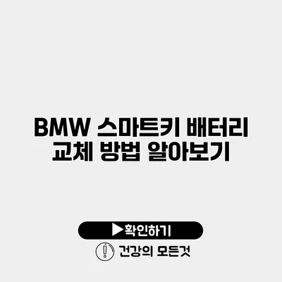 BMW 스마트키 배터리 교체 방법 알아보기