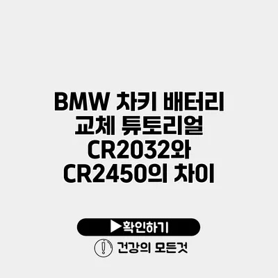 BMW 차키 배터리 교체 튜토리얼 CR2032와 CR2450의 차이
