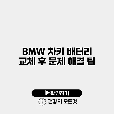 BMW 차키 배터리 교체 후 문제 해결 팁