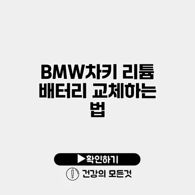 BMW차키 리튬 배터리 교체하는 법