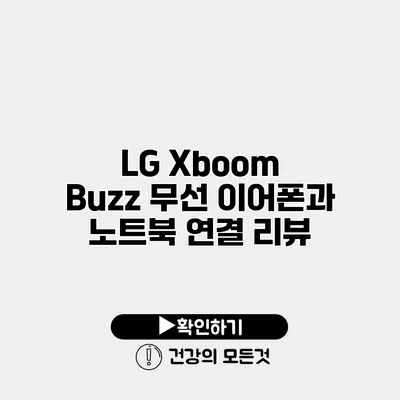 LG Xboom Buzz 무선 이어폰과 노트북 연결 리뷰