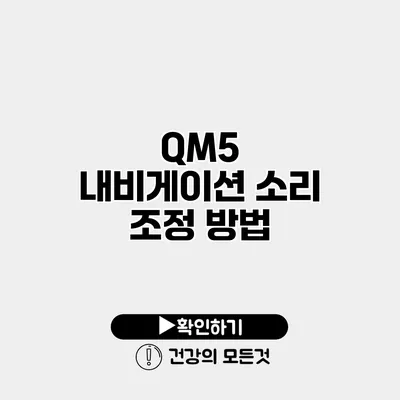 QM5 내비게이션 소리 조정 방법