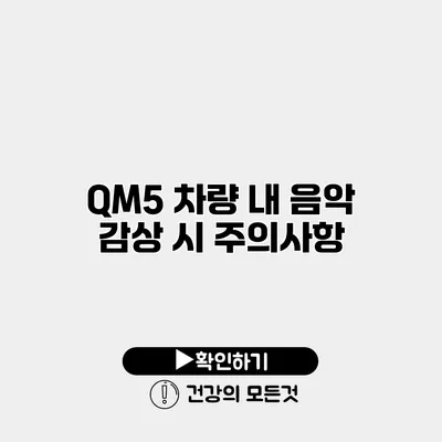 QM5 차량 내 음악 감상 시 주의사항