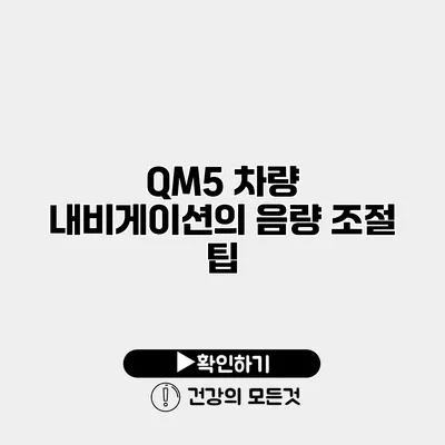 QM5 차량 내비게이션의 음량 조절 팁