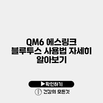 QM6 에스링크 블루투스 사용법 자세히 알아보기