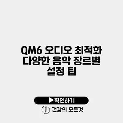 QM6 오디오 최적화 다양한 음악 장르별 설정 팁
