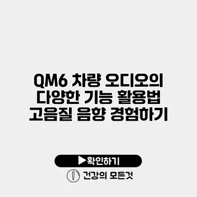 QM6 차량 오디오의 다양한 기능 활용법 고음질 음향 경험하기
