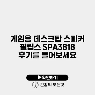 게임용 데스크탑 스피커 필립스 SPA3818 후기를 들어보세요