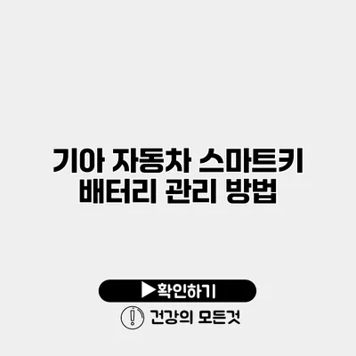 기아 자동차 스마트키 배터리 관리 방법