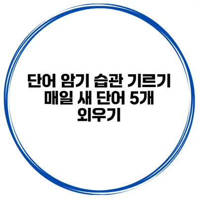 단어 암기 습관 기르기 매일 새 단어 5개 외우기