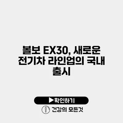 볼보 EX30, 새로운 전기차 라인업의 국내 출시