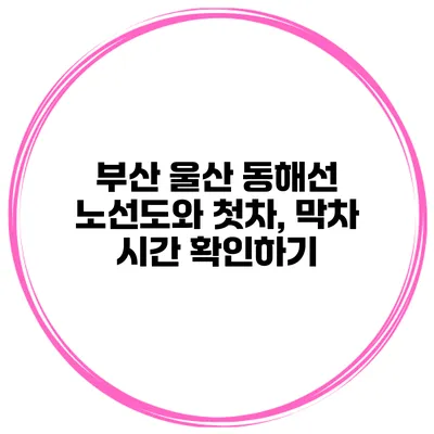 부산 울산 동해선 노선도와 첫차, 막차 시간 확인하기