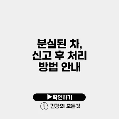 분실된 차, 신고 후 처리 방법 안내