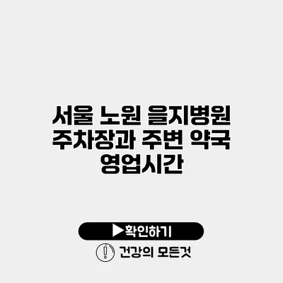 서울 노원 을지병원 주차장과 주변 약국 영업시간