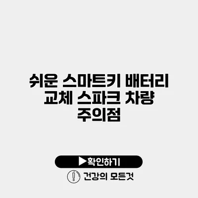 쉬운 스마트키 배터리 교체 스파크 차량 주의점