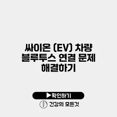 싸이온 (EV) 차량 블루투스 연결 문제 해결하기