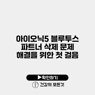 아이오닉5 블루투스 파트너 삭제 문제 해결을 위한 첫 걸음