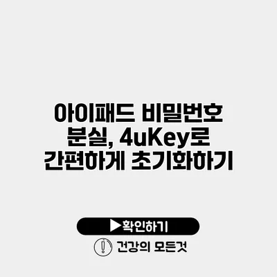 아이패드 비밀번호 분실, 4uKey로 간편하게 초기화하기