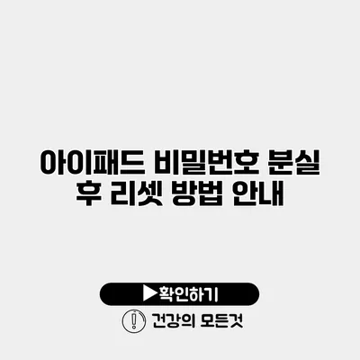 아이패드 비밀번호 분실 후 리셋 방법 안내