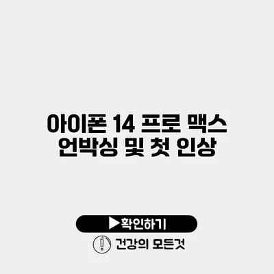 아이폰 14 프로 맥스 언박싱 및 첫 인상