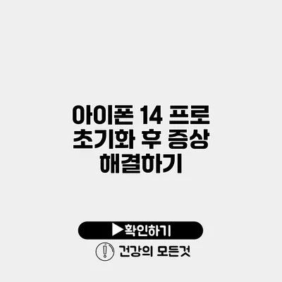 아이폰 14 프로 초기화 후 증상 해결하기
