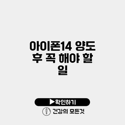 아이폰14 양도 후 꼭 해야 할 일