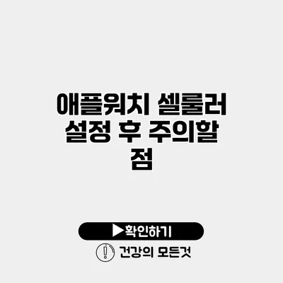 애플워치 셀룰러 설정 후 주의할 점