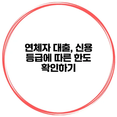 연체자 대출, 신용 등급에 따른 한도 확인하기