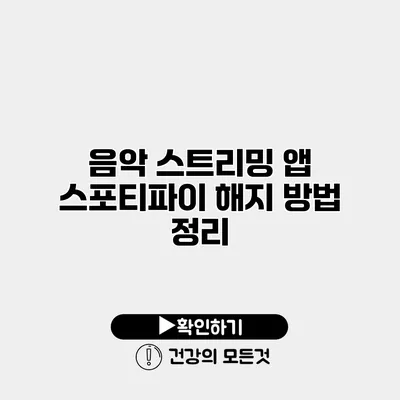 음악 스트리밍 앱 스포티파이 해지 방법 정리