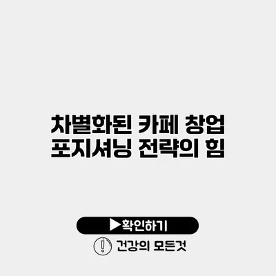 차별화된 카페 창업 포지셔닝 전략의 힘