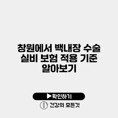 창원에서 백내장 수술 실비 보험 적용 기준 알아보기