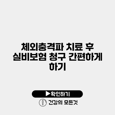 체외충격파 치료 후 실비보험 청구 간편하게 하기