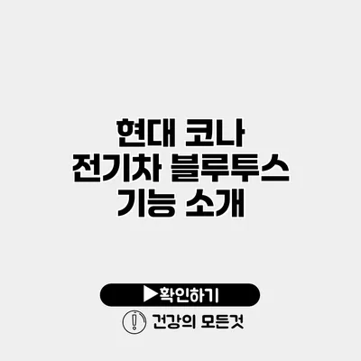 현대 코나 전기차 블루투스 기능 소개